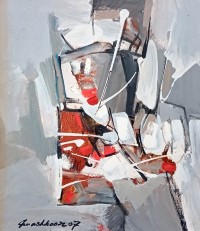 Mashkoor Raza, 12 x 14 Inch, Oil on Canvas, Abstract Painting, AC-MR-722